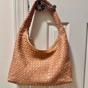 Loeffler Randall Woven Leather Hobo Bag in Tan